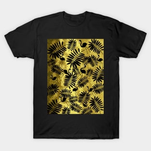 Tropical Black Flamingos T-Shirt